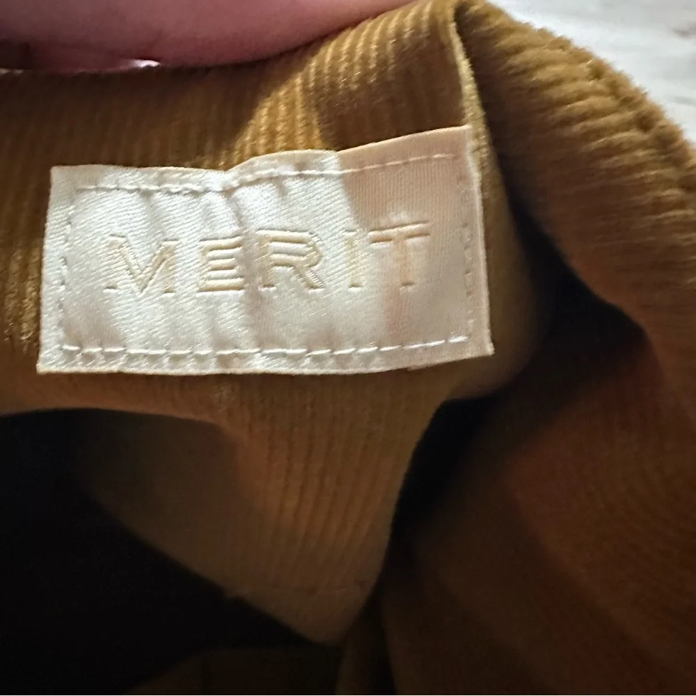 Merit‎ Beauty The Signature Bag Tie Knot Corduroy Make-Up Cosmetic Pouch Brown